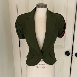 Dior Dark Green Blazer with Red Accents rare vintage piece